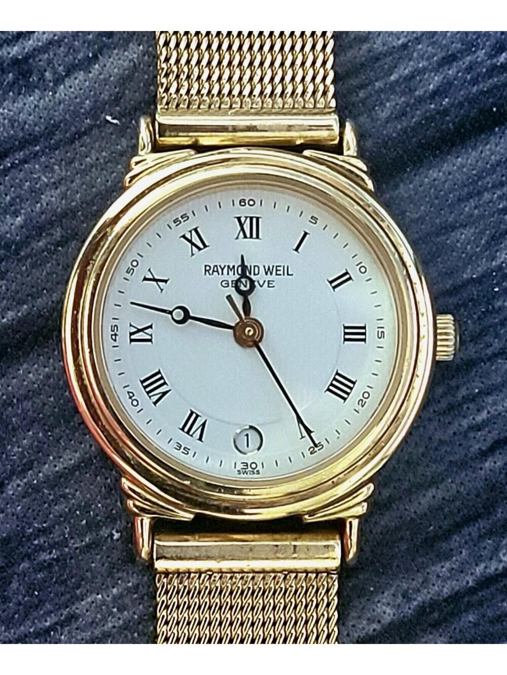 Rare Raymond Weil Chorus 5342 Roman Date Womans Dress Watch